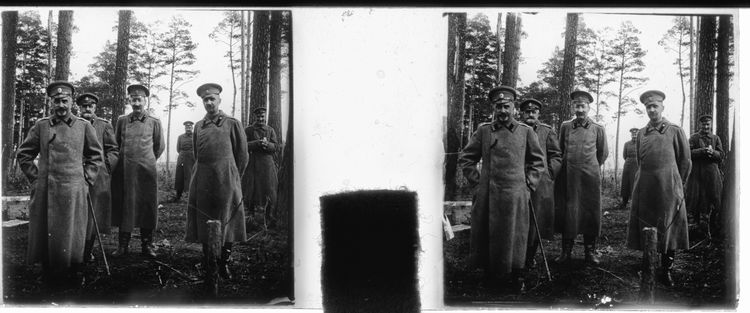 Март 1916 г. Слева, с тростью, командир 25-го АК генерал Ю.Н. Данилов «Черный».