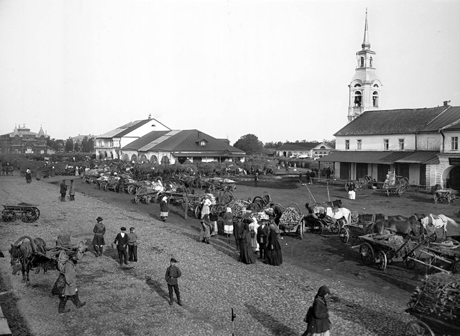 78Общий вид рыночной площади. 1903 г. г. Осташков, Тверская губерния