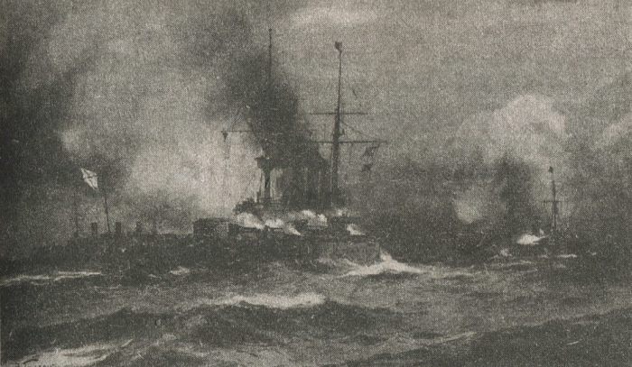 Бой Св. Евстафия и крейсера Кагул с турецким крейсером Гебен (Султан Селим)