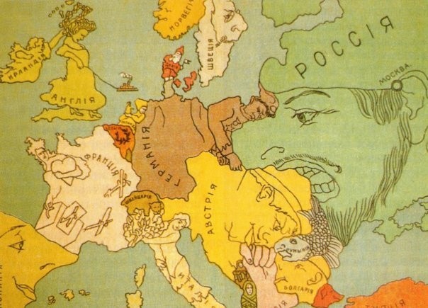 Карта Европы на начало войны.