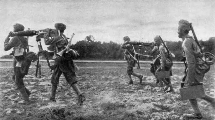 Пулеметная команда англо-индийских войск на французском фронте