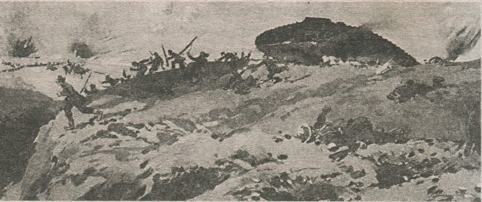Бегство немецкой пехоты при виде танки