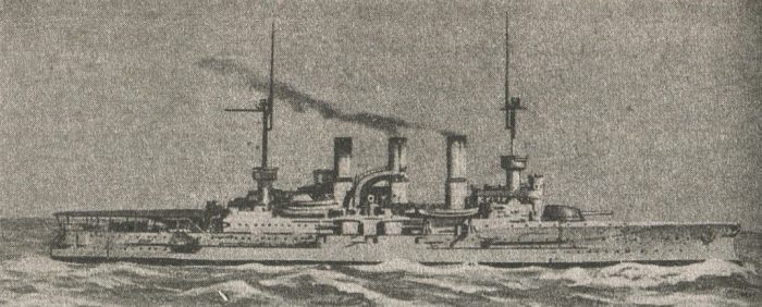 Германский крейсер Фридрих-Карл, потопленный нашей эскадрой в Балтийском море