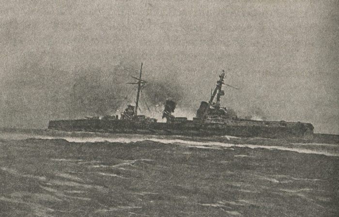 Гибель германского бронированного крейсера Блюхер в морском бою с английской эскадрой адмирала Битти