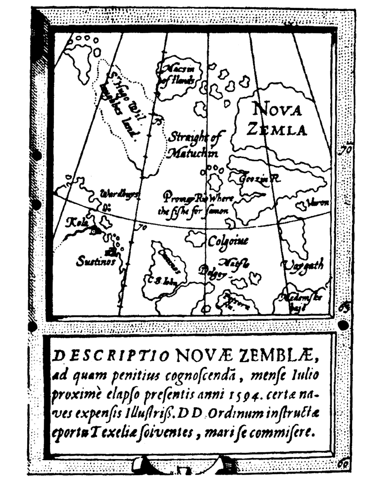 Рис. 12. Неизвестный автор. карта Новой Земли (1594) (Schilder G., 1988)
