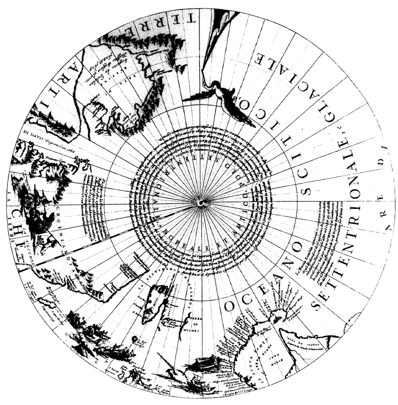 Рис. 28. И. Коронелли. Карта Арктики (1701) Библиотека Амстердамского университета