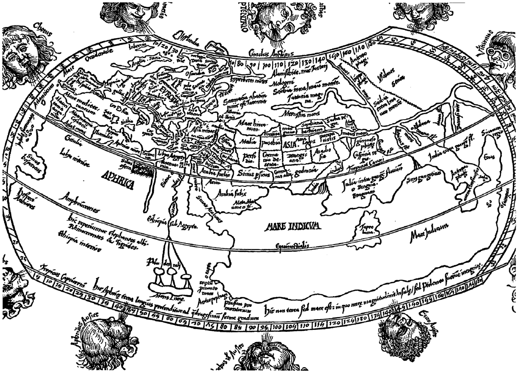 Рис. 13. Г. Рейш, М. Философика. Карта мира (1503) (Nordenskiold A.E., 1973)