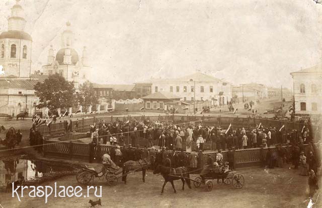 Красноярск. Молебен при закладке сквера на Покровской площади в 1899 г.