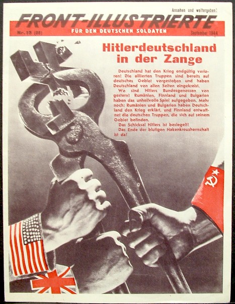 Советская пропаганда времён ВОВ. Обложка номера Front Illustrierte fur den Deutschen Soldaten за сентябрь 1944—го