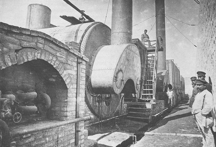 Вид трехтопочного куба. Баку, 1887 г.