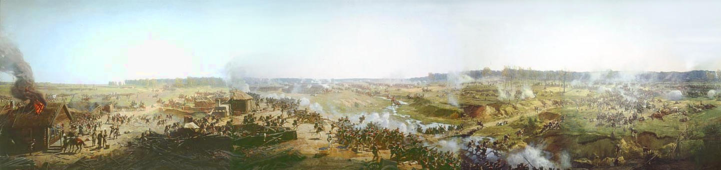 Бой за Семёновский овраг. Фрагмент панорамы Бородинского сражения. Рубо (1912)