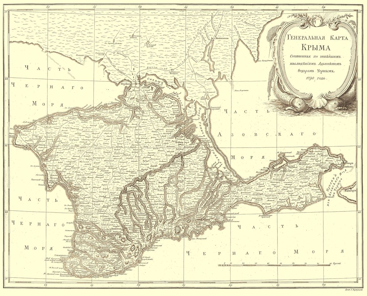 Карта Крыма 1790 года