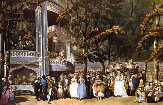 Концерт в Воксхолльском саду Акватинта по рисунку Т. Роулэндсона, 1784