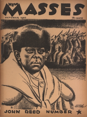 Портрет Джона Рида на обложке специального, ему посвящённого выпуска журнала «Массы»
